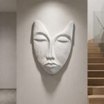 Arven White Sculpted Face Microconcrete Wall Art