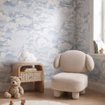 Dudu Kids Beige Velvet Lounge Chair