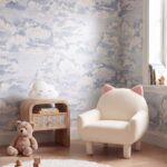 Pika Kids Off White Velvet Lounge Chair
