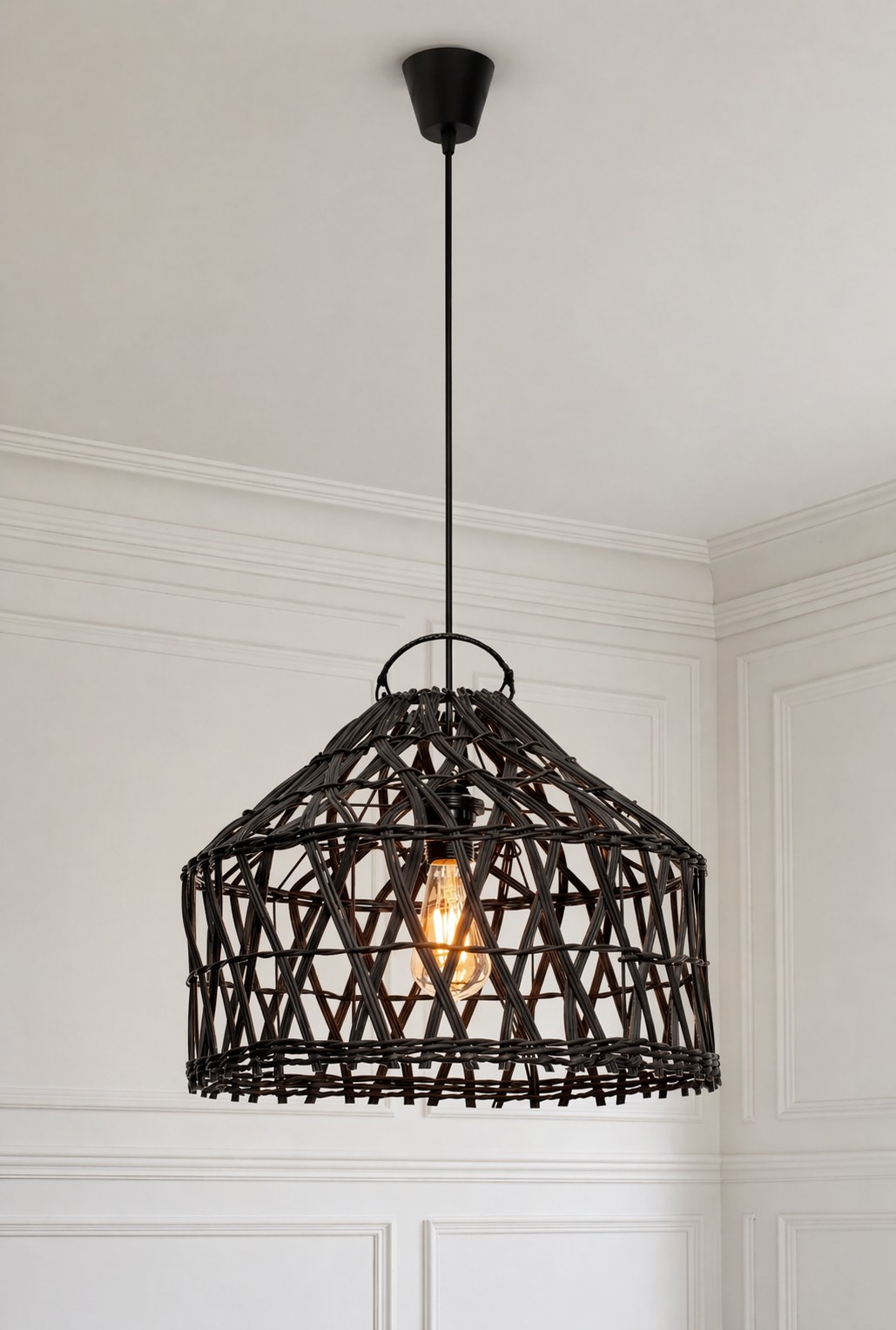 Corvex Black Woven Pendant Lamp