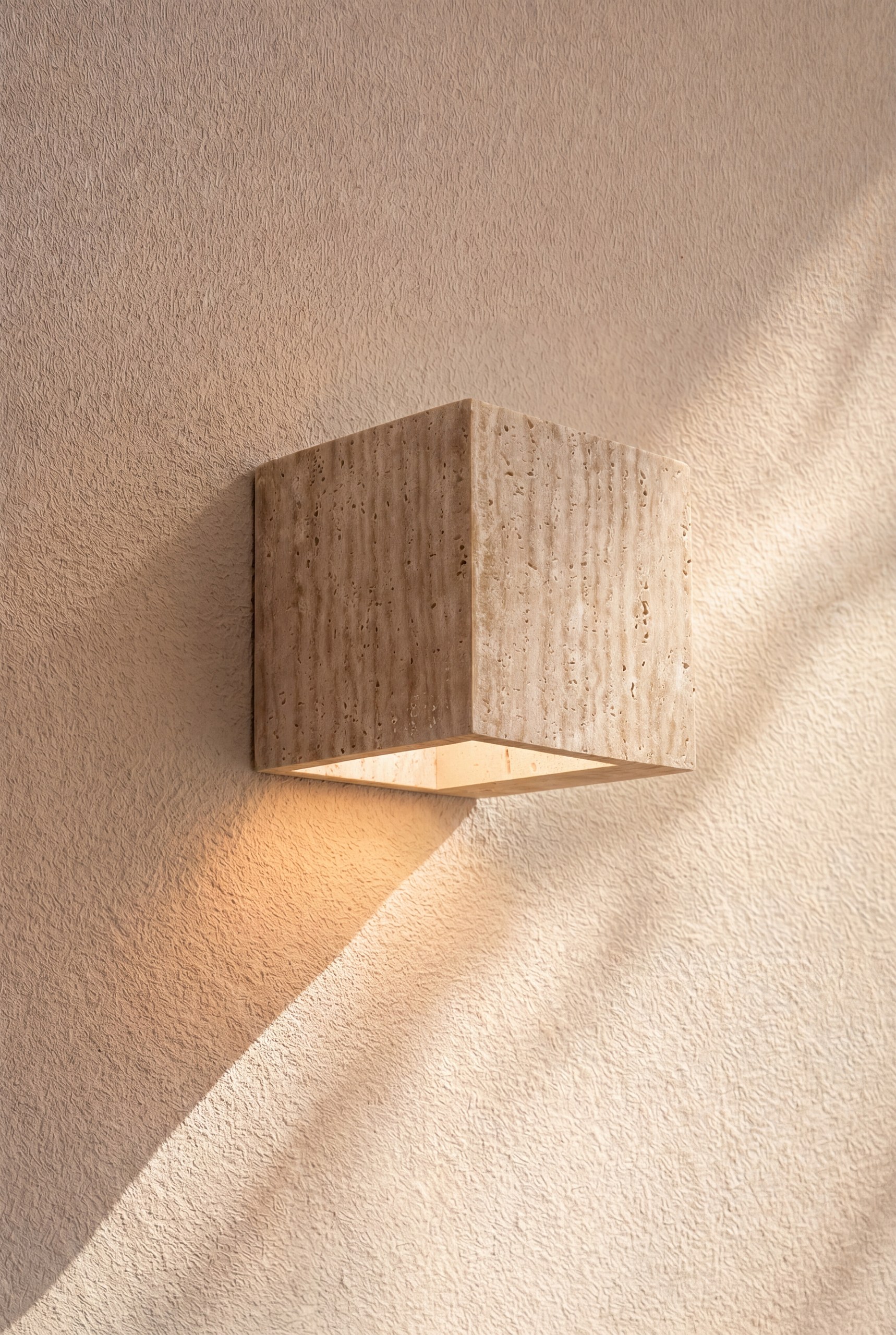 Travino Square Travertine Wall Light