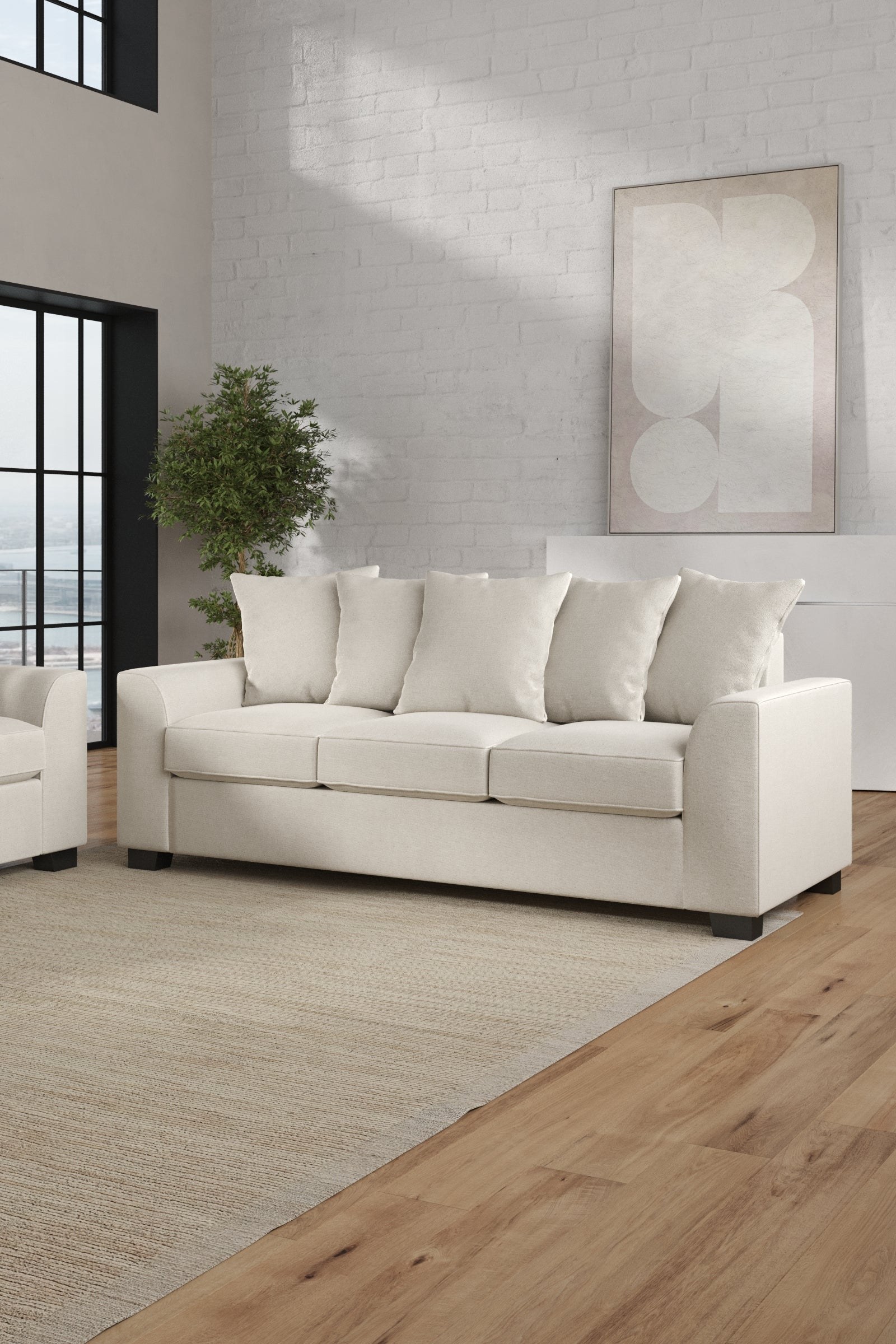Clarissa Stone Ivory 3 Seater Sofa