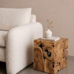 Adron Sculpted Teak Root Cube Side Table