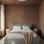 Zinovia Greyish Green Upholstered Platform Bed