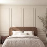 Asli Deep Hazelnut Fabric Bed with Rounded Corners Headboard