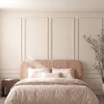 Asli Warm Blush Fabric Bed with Rounded Corners Headboard
