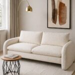Belin Off White Boucle 2 Seater Sofa