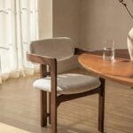 Bruni Soft Beige Back Curved Dining Chair