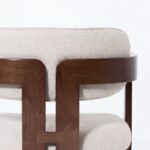 Bruni Soft Beige Back Curved Dining Chair