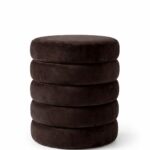 Sevil Dark Brown Layers Storage Pouf