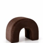 Rumi Dark Brown Boucle Arch Ottoman (60x45 CM)