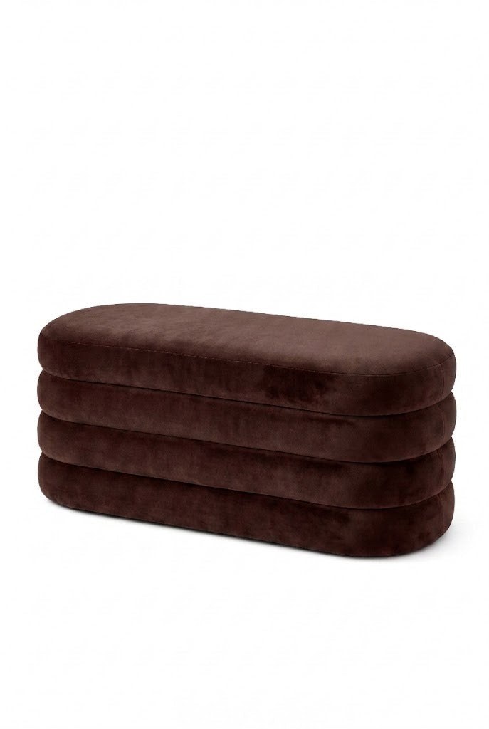 Sevil Dark Brown Layered Storage Bench