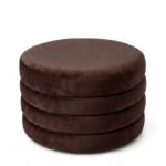 Sevil Dark Brown Layered Pouf Ottoman
