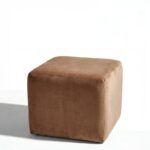 Noah Camel Brown Velvet Pouf