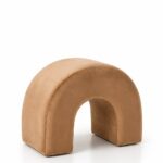 Rumi Camel Brown Velvet Arch Ottoman (60x45CM)