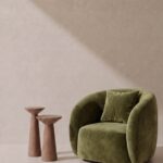 Amanti Dusty Olive Velvet Lounge Sofa Chair