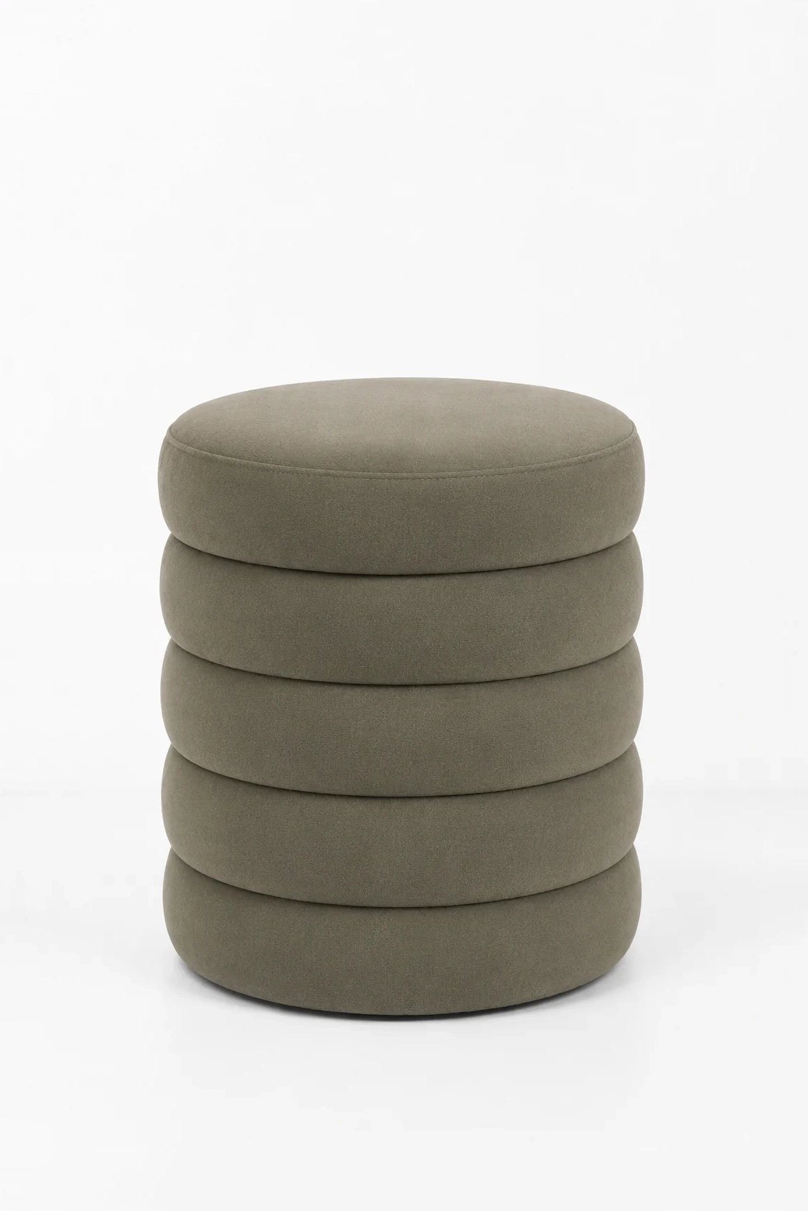 Sevil Greyish Green Layers Storage Pouf
