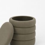 Sevil Greyish Green Layers Storage Pouf
