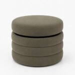 Sevil Greyish Green Layered Pouf Ottoman