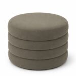 Sevil Greyish Green Layered Pouf Ottoman