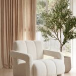 Ceylo Off White Boucle Lounge Chair