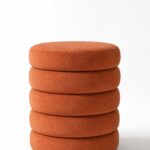 Sevil Warm Terracotta Layers Storage Pouf
