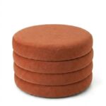 Sevil Warm Terracotta Layered Pouf Ottoman