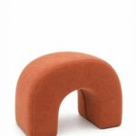 Rumi Warm Terracotta Boucle Arch Ottoman (60x45 CM)