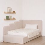 Tavri Kids Beige Velvet Upholstered Bed