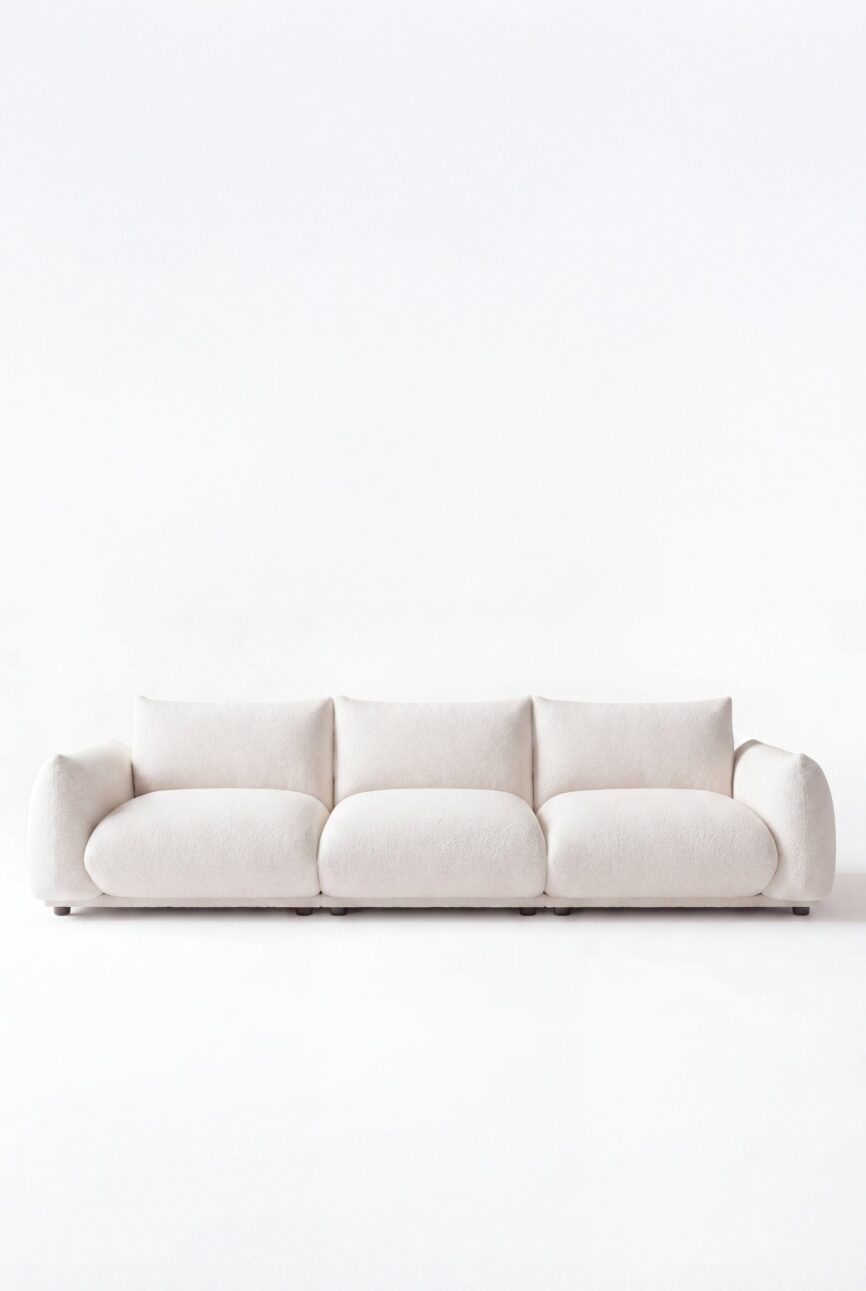 Alannah Off White Boucle Modular 4 Seater Sofa