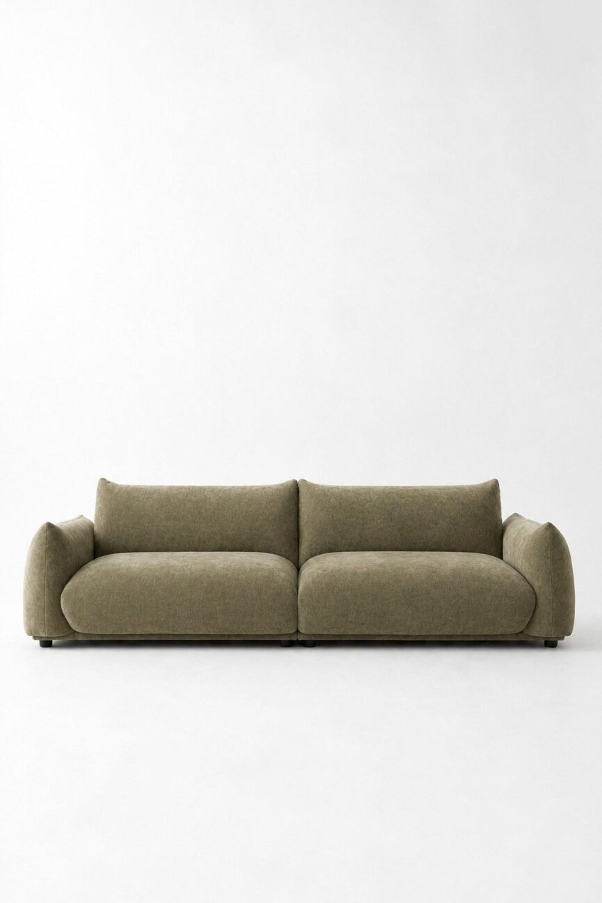 Alannah Light Olive Green Modular 3 Seater Sofa