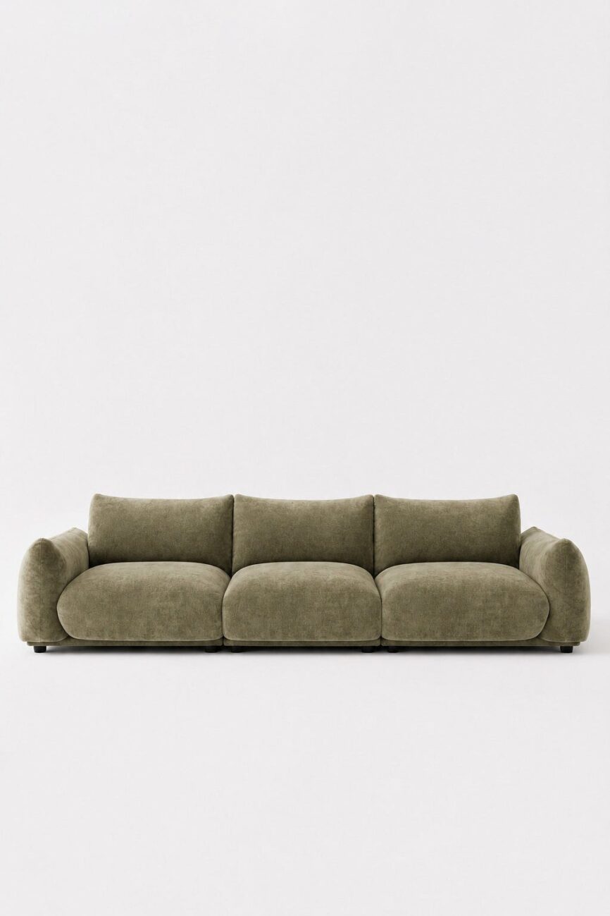 Alannah Light Olive Green Modular 4 Seater Sofa