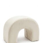 Rumi Off White Velvet Arch Ottoman (60x45 CM)