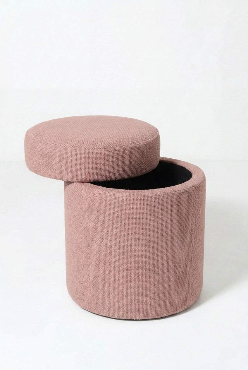 Elira Mink Blush Storage Pouf - Image 2