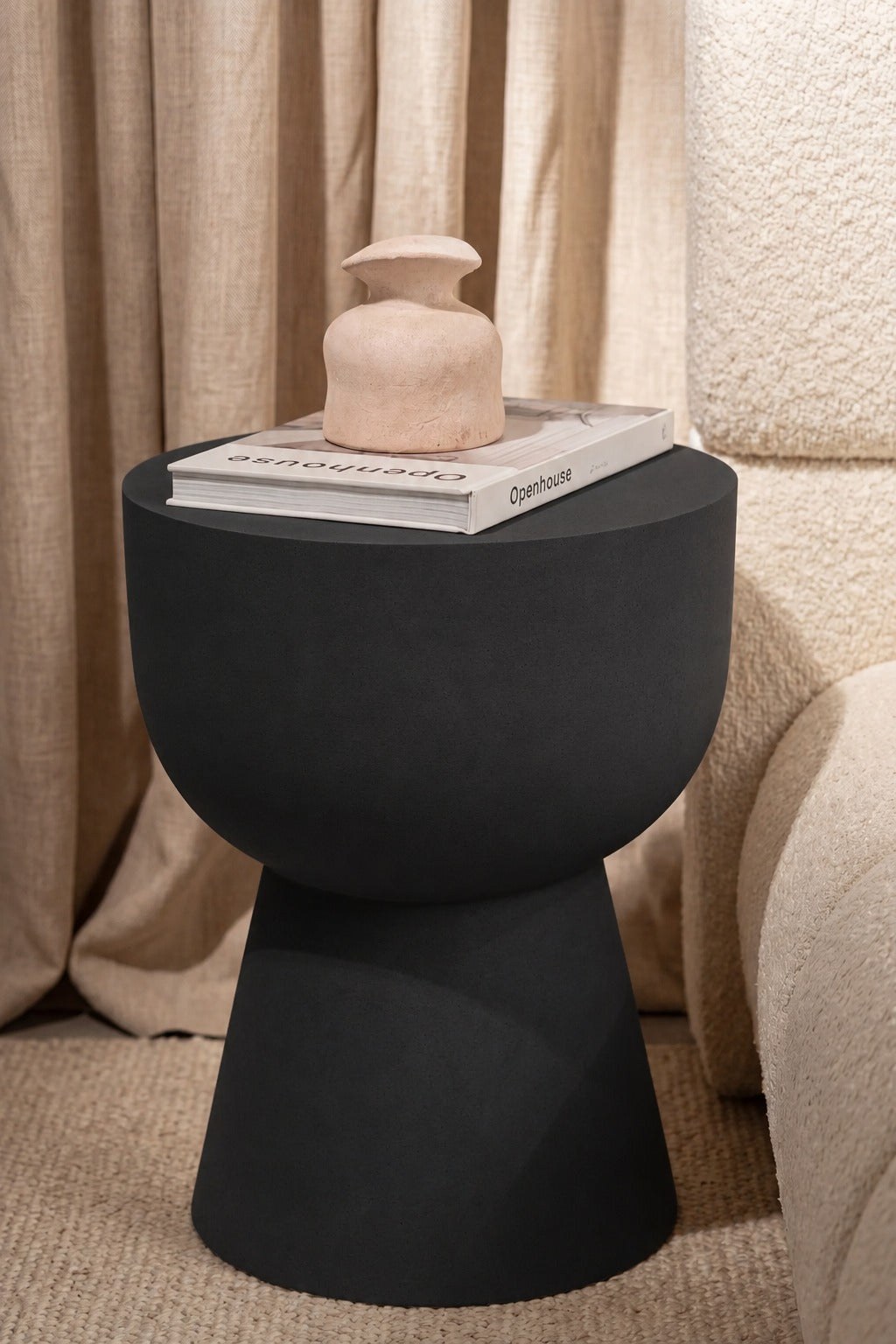 Hilary Black Microconcrete Side Table