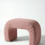 Bram Mink Blush Arch Pouf Ottoman