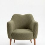 Kent Light Olive Green Armchair with Irregular Top