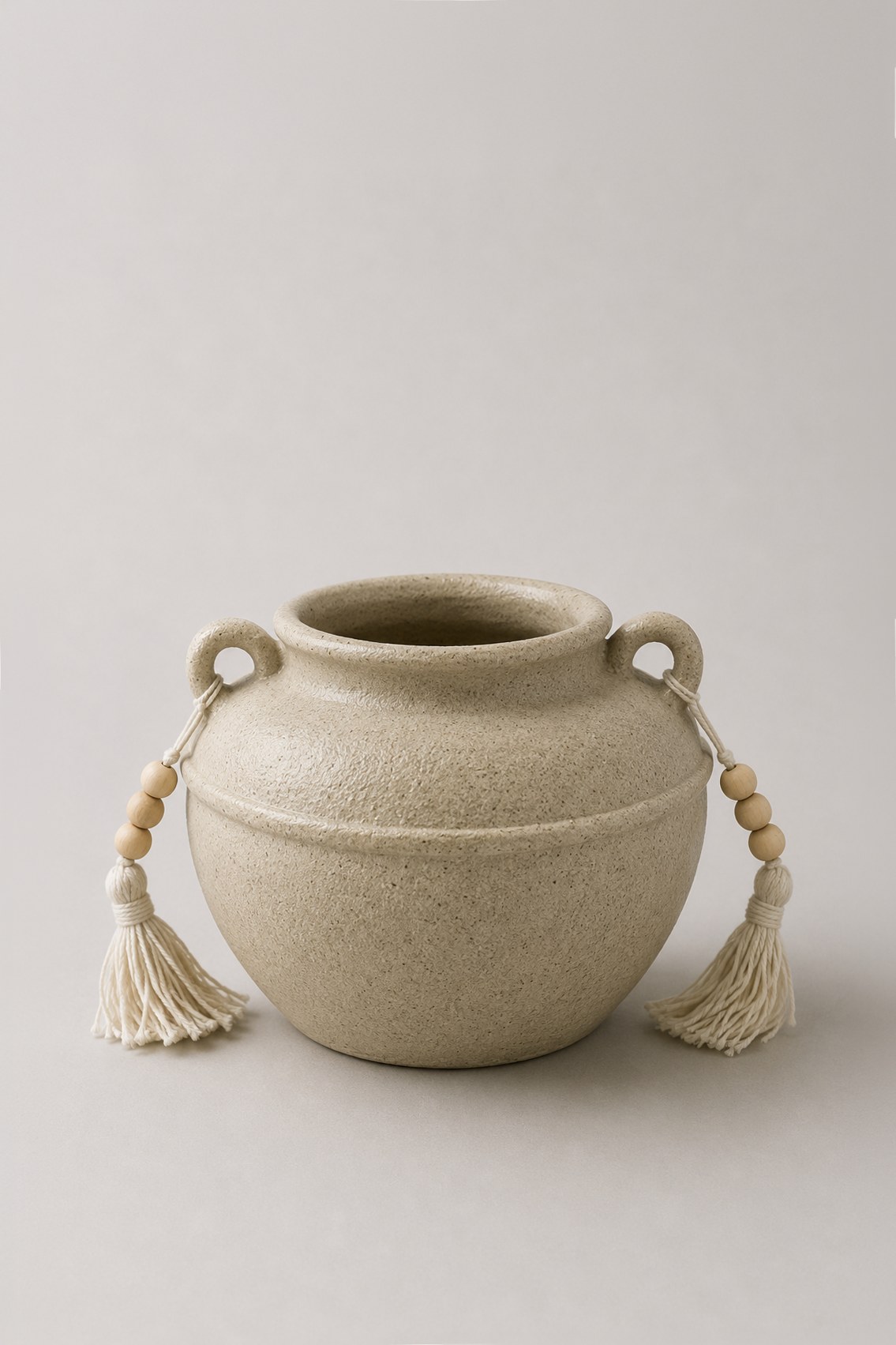 Tassel Rustic Handle Decorative Vase