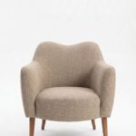 Kent Taupe Armchair with Irregular Top
