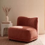 Dorel Warm Terracotta Curved Lounge Chair