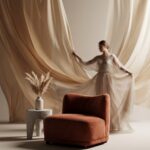 Dorel Warm Terracotta Curved Lounge Chair