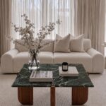 Marvessa Midnight Verde Marble Square Coffee Table