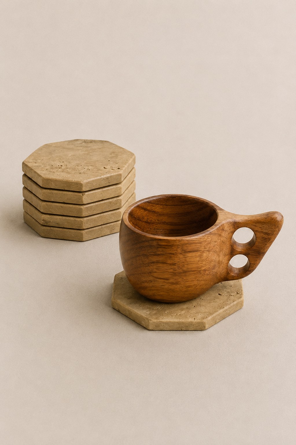Luka Travertine Coasters (Set of 6)