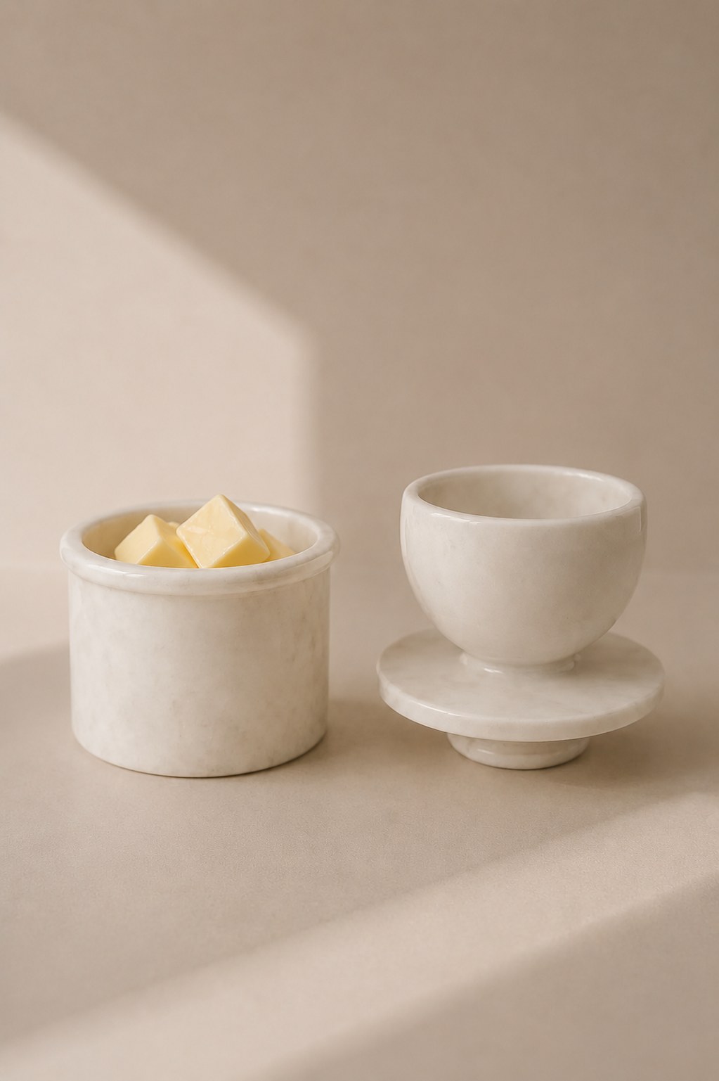 Vellor White Marble Butter Dish - Image 2