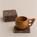 Zerano Red Zebra Marble Coasters (Set of 6)