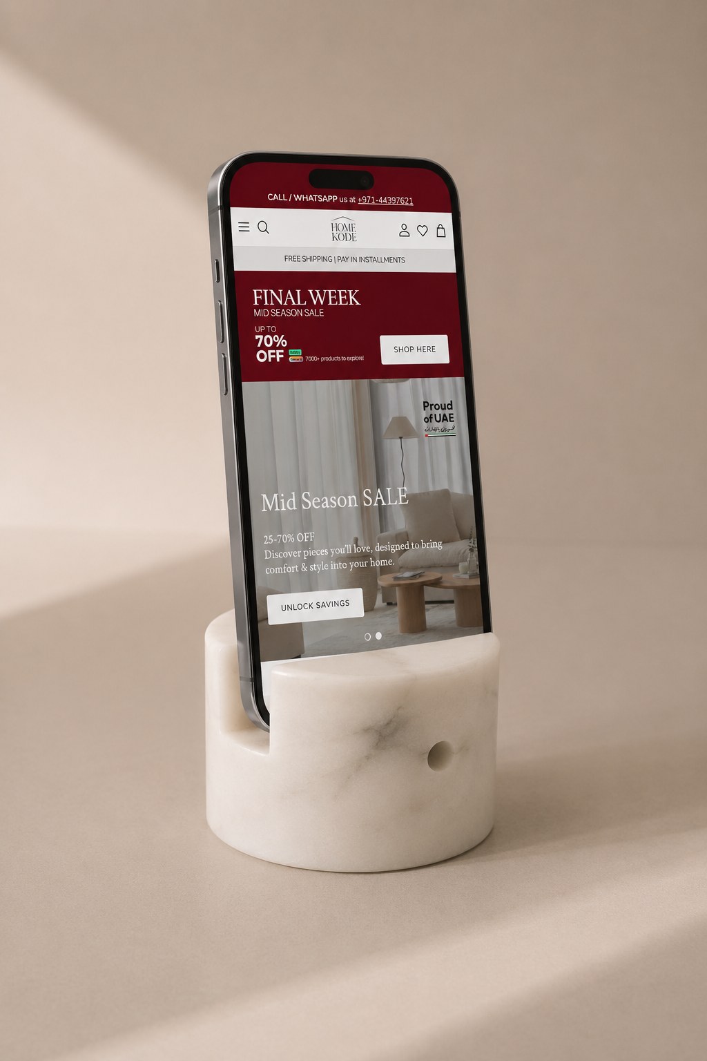Rosvane White Marble Phone Holder