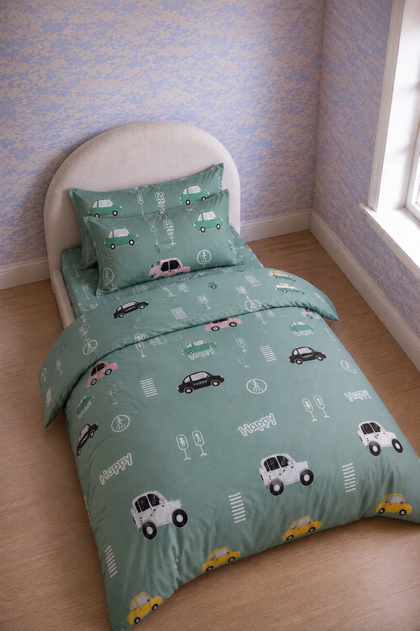 Kandi Printed Single Bed Sheet, Duvet Cover & Pillowcase Set