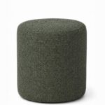 Mira Olive Wood Round Pouf