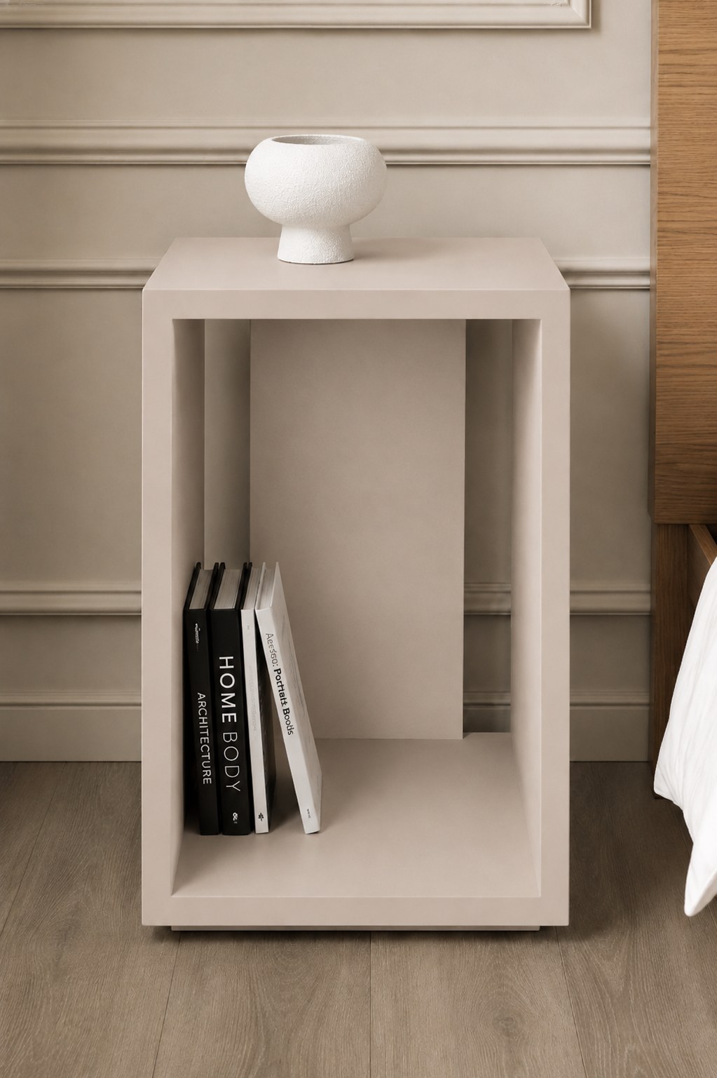 Corvin Ivory Microconcrete Side Table