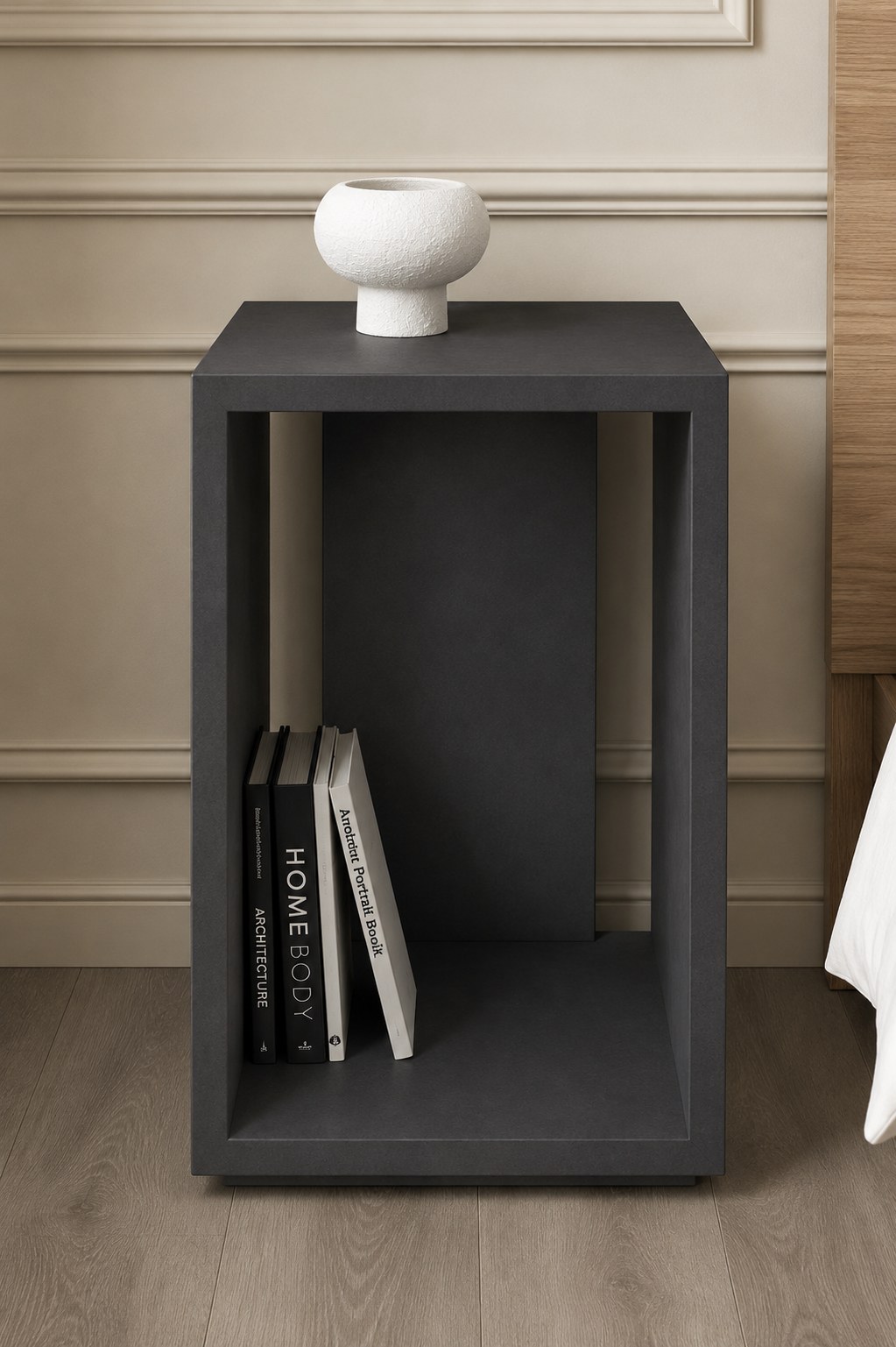 Corvin Midnight Grey Microconcrete Side Table